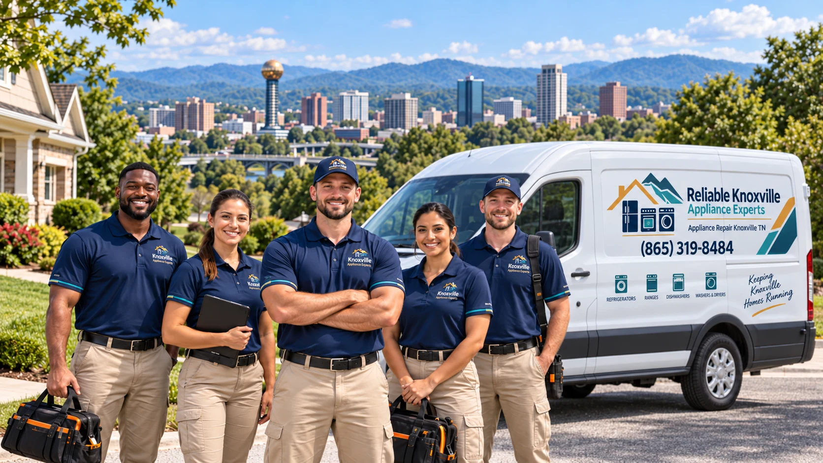 Reliable Knoxville Appliance Experts team and service van in Knoxville