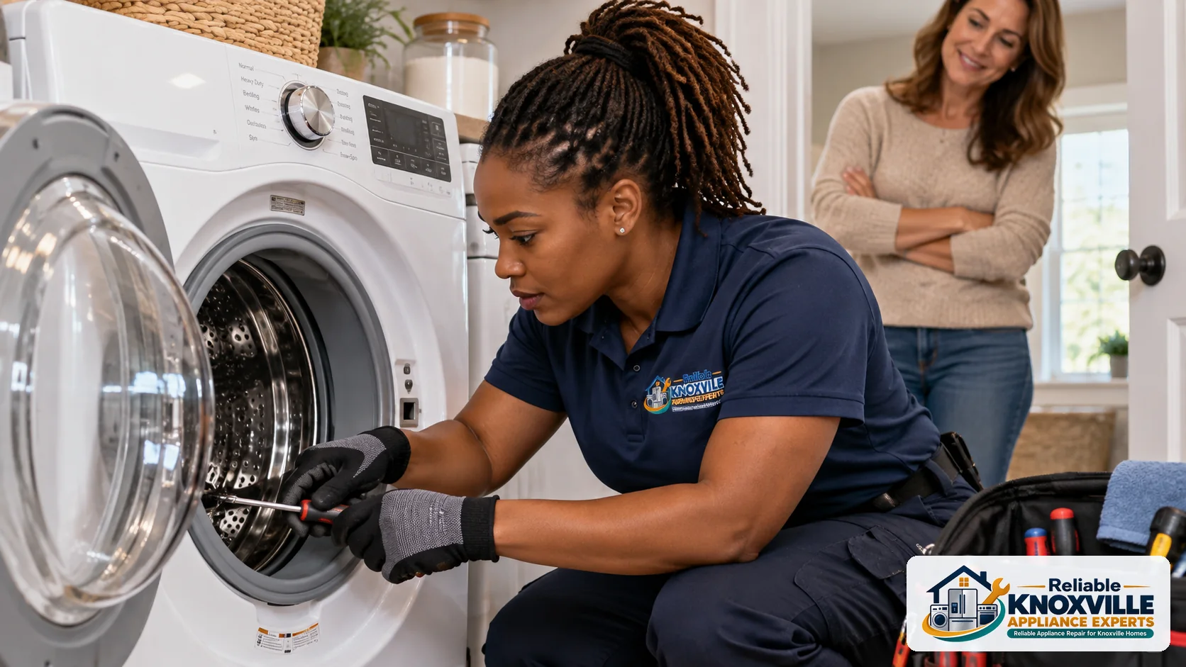 Illustration representing laundry appliance service enquiries.